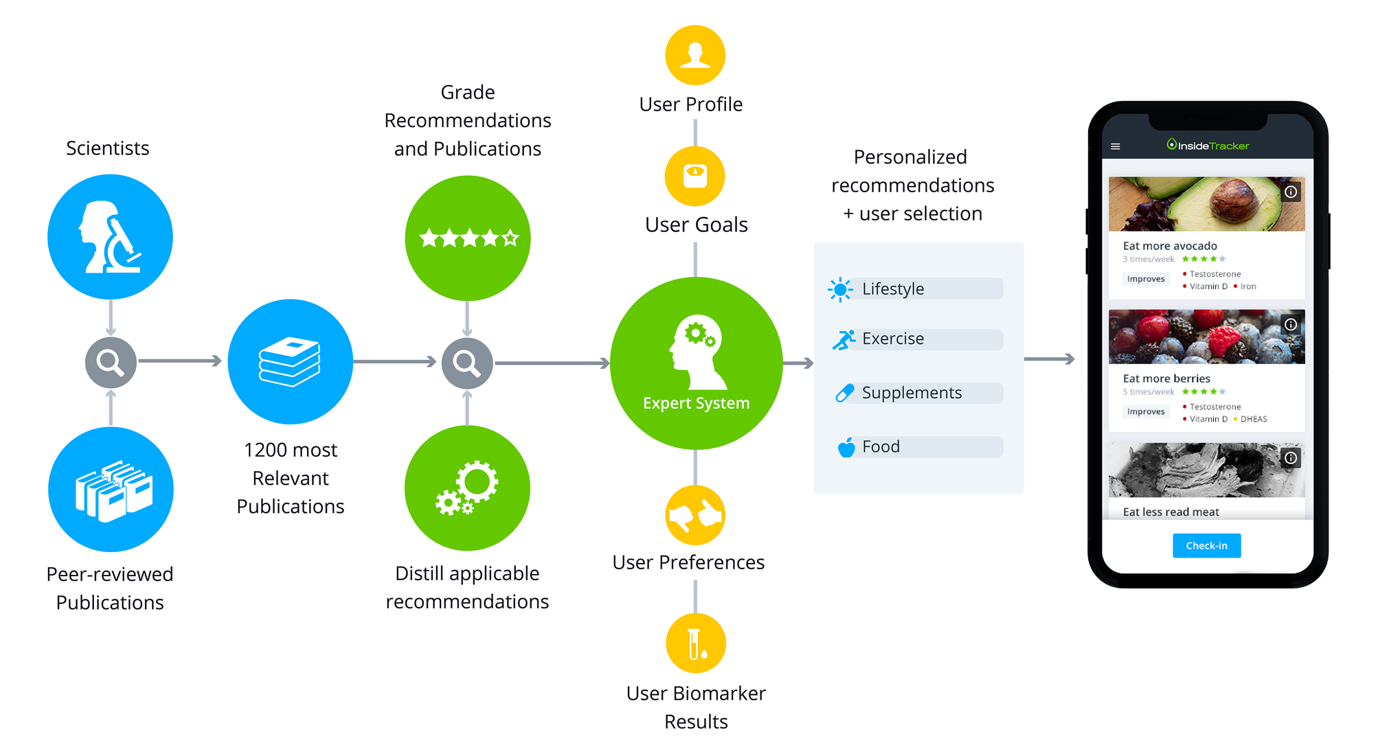 Graphical description of the InsideTracker algorithm and platform