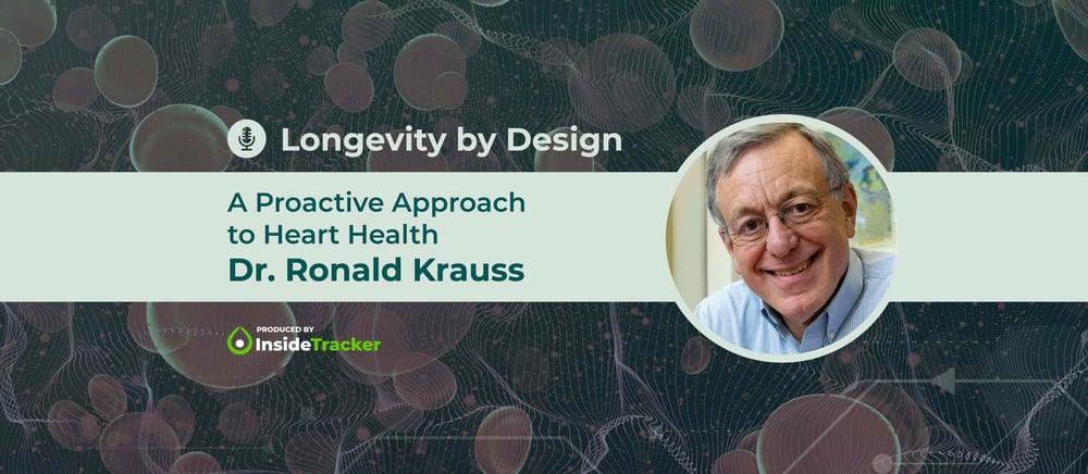 Photo of Dr. Ronald Krauss and the title of the podcast, "A Proactive Approach to Heart Health"