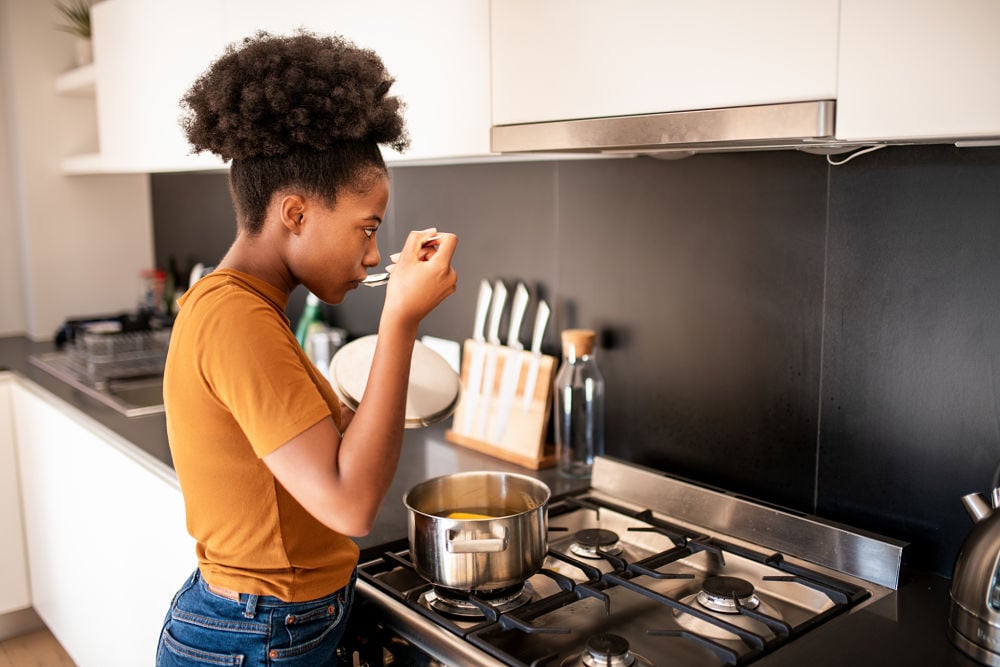 mental health seasonal depression woman cooking