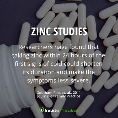 Zinc may help shorten the duration of a cold