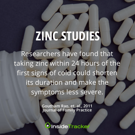 zinc studies cold symptoms